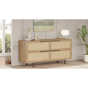 Μπουφές ArteLibre CORNWALL Φυσικό Μοριοσανίδα/Μέταλλο 44.5x160x74.3cm - Image 3