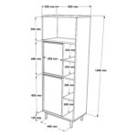 Βιβλιοθήκη ArteLibre CORNWALL Φυσικό Μοριοσανίδα/Μέταλλο 35.5x60x161.6cm - Image 5
