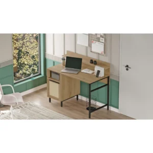 Γραφείο ArteLibre WING Φυσικό Μοριοσανίδα/Μέταλλο 60x120x99.8cm - Image 4