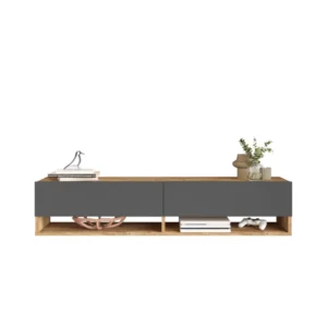 Έπιπλο Τηλεόρασης ArteLibre SOLVA Πεύκο/Ανθρακί Μοριοσανίδα 140x31.6x29.6cm