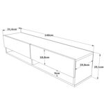 Έπιπλο Τηλεόρασης ArteLibre SOLVA Πεύκο/Λευκό Μοριοσανίδα 140x31.6x29.6cm - Image 6