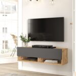 Έπιπλο Τηλεόρασης ArteLibre BEXLEY Πεύκο/Ανθρακί Μοριοσανίδα 100x31.6x29.6cm - Image 2