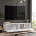 Έπιπλο Τηλεόρασης ArteLibre BRENT Λευκό Μοριοσανίδα 140x35.5x38.2cm - Image 3