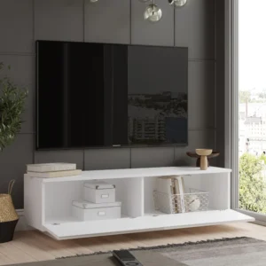 Έπιπλο Τηλεόρασης ArteLibre BRENT Λευκό Μοριοσανίδα 140x35.5x38.2cm - Image 3