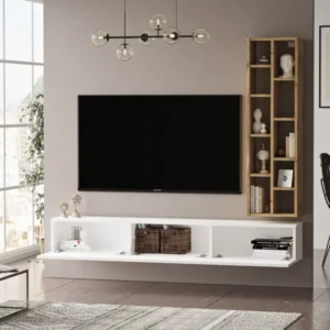 Σύνθετο ArteLibre BROMLEY Λευκό/Καφέ Μοριοσανίδα 174.6x27.3x145cm - Image 4