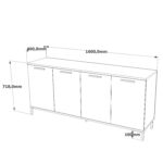 Μπουφές ArteLibre BOTANY Πεύκο/Ανθρακί Μοριοσανίδα/Μέταλλο 160x40x71.8cm - Image 6