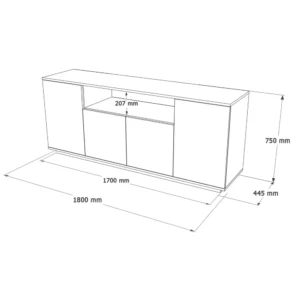 Μπουφές ArteLibre BOWES Πεύκο/Λευκό Μοριοσανίδα 180x44.5x75cm - Image 5