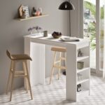 Τραπέζι Bar ArteLibre BROCKLEY Λευκό Μοριοσανίδα 120x51.6x101.8cm