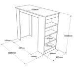 Τραπέζι Bar ArteLibre BROCKLEY Λευκό Μοριοσανίδα 120x51.6x101.8cm - Image 5
