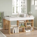 Γραφείο ArteLibre CANN Πεύκο/Λευκό Μοριοσανίδα 115x120x72cm - Image 5