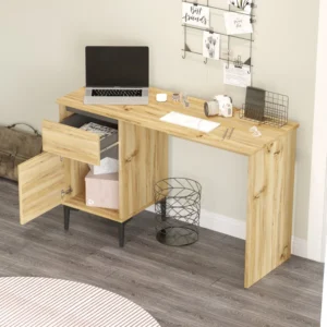 Γραφείο ArteLibre CATFORD Φυσικό/Ανθρακί Μοριοσανίδα/Πλαστικό 120x44.5x75cm - Image 3