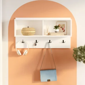 Κρεμάστρα Εισόδου ArteLibre DALSTON Λευκό Μοριοσανίδα 92x18.8x51cm - Image 2