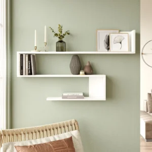 Ράφι Τοίχου ArteLibre EALING Λευκό Μοριοσανίδα 120x145x71.4cm - Image 2