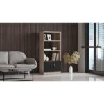 Βιβλιοθήκη ArteLibre EDGWARE Οξιά/Μαύρο Μοριοσανίδα 63.6x37.6x140cm - Image 4