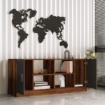 Βιβλιοθήκη ArteLibre EDMONTON Baroque/Ανθρακί Μοριοσανίδα 139.8x46.3x61.8cm - Image 3