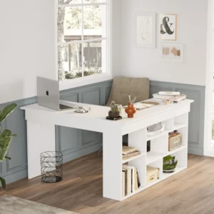 Γραφείο ArteLibre FELTHAM Λευκό Μοριοσανίδα 115x120x72cm - Image 3