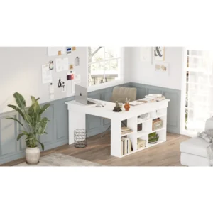 Γραφείο ArteLibre FELTHAM Λευκό Μοριοσανίδα 115x120x72cm - Image 4