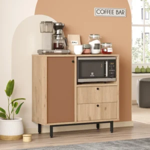 Ντουλάπι Κουζίνας ArteLibre GLASGOW Φυσικό/Κεραμιδί Μοριοσανίδα/Μελαμίνη 88x35.5x85cm - Image 2