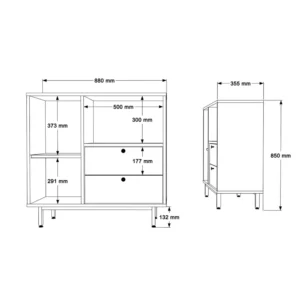 Ντουλάπι Κουζίνας ArteLibre GLASGOW Φυσικό/Κεραμιδί Μοριοσανίδα/Μελαμίνη 88x35.5x85cm - Image 5