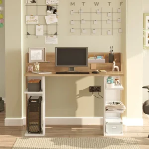 Γραφείο ArteLibre FIFE Φυσικό/Λευκό Μοριοσανίδα/Μελαμίνη 124x58x98cm - Image 2