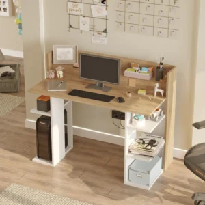 Γραφείο ArteLibre FIFE Φυσικό/Λευκό Μοριοσανίδα/Μελαμίνη 124x58x98cm - Image 3