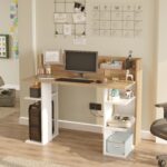 Γραφείο ArteLibre FIFE Φυσικό/Λευκό Μοριοσανίδα/Μελαμίνη 124x58x98cm - Image 4