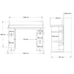 Γραφείο ArteLibre FIFE Φυσικό/Λευκό Μοριοσανίδα/Μελαμίνη 124x58x98cm - Image 6