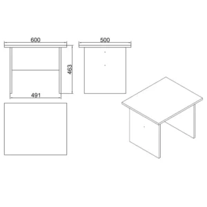 Τραπεζάκι Γραφείου ArteLibre ELMSTEAD Οξιά/Μαύρο Μοριοσανίδα/Μελαμίνη 60x50x46.3cm - Image 4