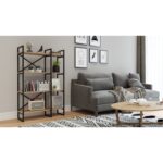 Βιβλιοθήκη ArteLibre LOTHIAN Πεύκο/Μαύρο Μοριοσανίδα/Μέταλλο 87.5x30x138cm - Image 4