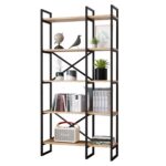 Βιβλιοθήκη ArteLibre FALKIRK Πεύκο/Μαύρο Μοριοσανίδα/Μέταλλο 87.5x30x175cm