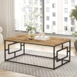 Τραπεζάκι Σαλονιού ArteLibre KINROSS Πεύκο/Ανθρακί Μοριοσανίδα/Μέταλλο 100x60x40cm - Image 2