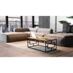 Τραπεζάκι Σαλονιού ArteLibre KINROSS Πεύκο/Ανθρακί Μοριοσανίδα/Μέταλλο 100x60x40cm - Image 4