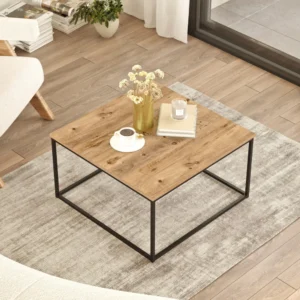 Τραπεζάκι Σαλονιού ArteLibre DUMFRIES Πεύκο/Ανθρακί Μοριοσανίδα/Μέταλλο 72x72x40cm - Image 2