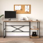 Γραφείο ArteLibre GALLOWAY Πεύκο/Μαύρο Μοριοσανίδα/Μέταλλο 160x60x75cm - Image 2