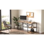 Γραφείο ArteLibre GALLOWAY Πεύκο/Μαύρο Μοριοσανίδα/Μέταλλο 160x60x75cm - Image 5