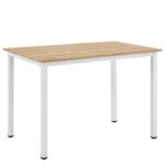 Τραπέζι Τραπεζαρίας ArteLibre VERDELL Sonoma/Λευκό Μέταλλο/Μοριοσανίδα 110x70x76cm