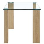 Τραπέζι Τραπεζαρίας ArteLibre ASHMOOR Φυσικό Γυαλί/Ξύλο 140x80x75cm - Image 3