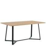 Τραπέζι Τραπεζαρίας ArteLibre DUNSMERE Sonoma/Μαύρο Μέταλλο/Μοριοσανίδα 160x90x75cm