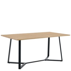 Τραπέζι Τραπεζαρίας ArteLibre DUNSMERE Sonoma/Μαύρο Μέταλλο/Μοριοσανίδα 160x90x75cm