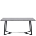 Τραπέζι Τραπεζαρίας ArteLibre DUNSMERE Γκρι Μάρμαρο/Μαύρο Μέταλλο/Μοριοσανίδα 160x90x75cm - Image 2