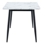 Τραπέζι Τραπεζαρίας ArteLibre IRWELL Λευκό Μάρμαρο/Μαύρο Μέταλλο/Μοριοσανίδα 120x80x75cm - Image 3