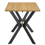 Τραπέζι Τραπεζαρίας ArteLibre ELDRIDGE Sonoma/Μαύρο Μέταλλο/Μοριοσανίδα 160x80x74cm - Image 3