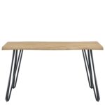 Τραπέζι Τραπεζαρίας ArteLibre BRANWELL Sonoma/Μαύρο Μέταλλο/Μοριοσανίδα 160x80x77.5cm - Image 2