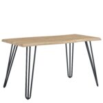 Τραπέζι Τραπεζαρίας ArteLibre BRANWELL Sonoma/Μαύρο Μέταλλο/Μοριοσανίδα 160x80x77.5cm