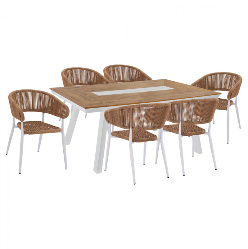 ΣΕΤ ΤΡΑΠΕΖΑΡΙΑ 7ΤΜΧ ΜΕ ΤΡΑΠΕΖΙ POLYWOOD 200Χ94 & ΠΟΛΥΘΡΟΝΕΣ ΛΕΥΚΕΣ HM11425 ΣΕΤ ΤΡΑΠΕΖΑΡΙΑ 7ΤΜΧ ΜΕ ΤΡΑΠΕΖΙ POLYWOOD 200Χ94 & ΠΟΛΥΘΡΟΝΕΣ ΛΕΥΚΕΣ HM11425 - Image 1