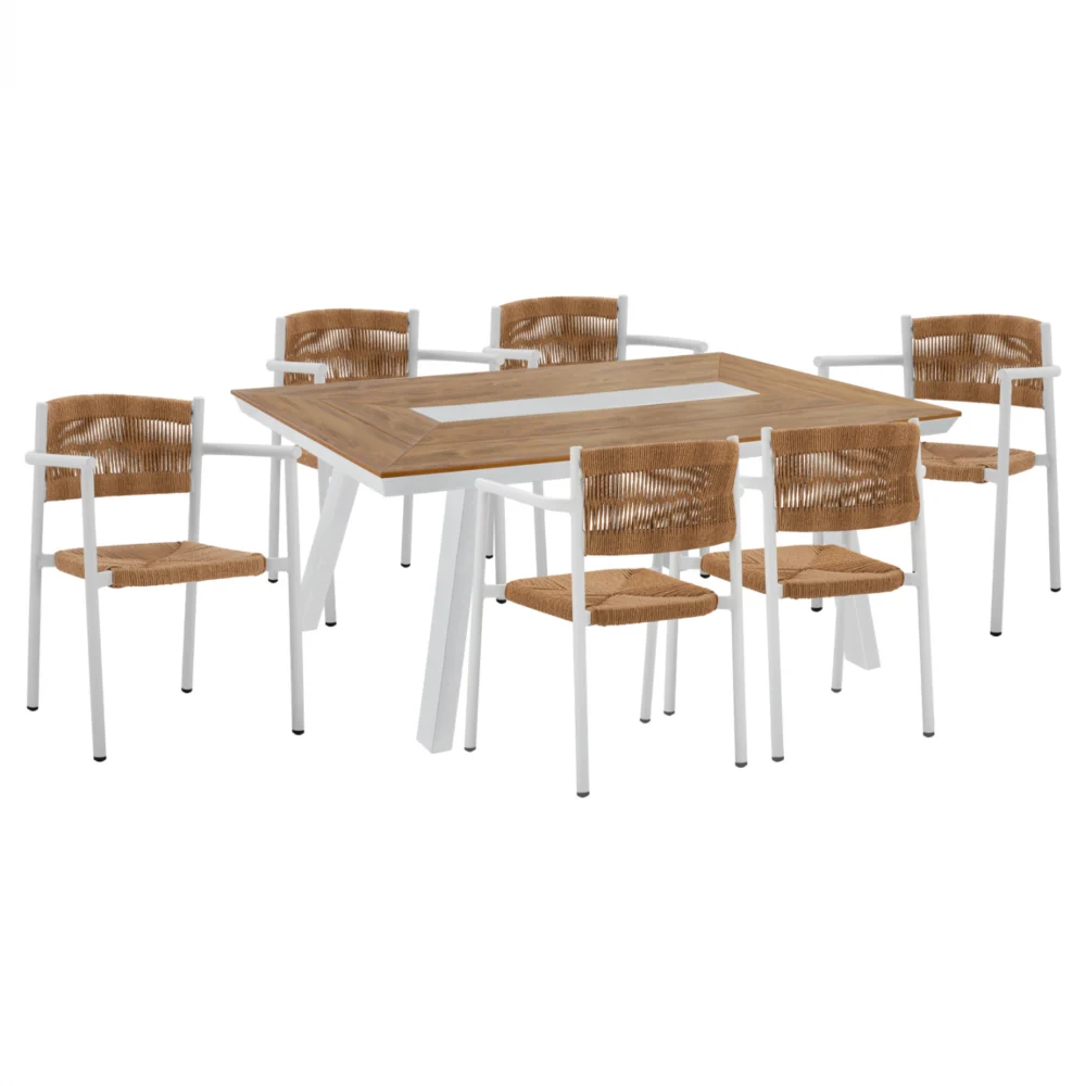 ΣΕΤ ΤΡΑΠΕΖΑΡΙΑ 7ΤΜΧ ΜΕ ΤΡΑΠΕΖΙ POLYWOOD 200Χ94 & ΠΟΛΥΘΡΟΝΕΣ ΛΕΥΚΕΣ HM11648 ΣΕΤ ΤΡΑΠΕΖΑΡΙΑ 7ΤΜΧ ΜΕ ΤΡΑΠΕΖΙ POLYWOOD 200Χ94 & ΠΟΛΥΘΡΟΝΕΣ ΛΕΥΚΕΣ HM11648 - Image 1