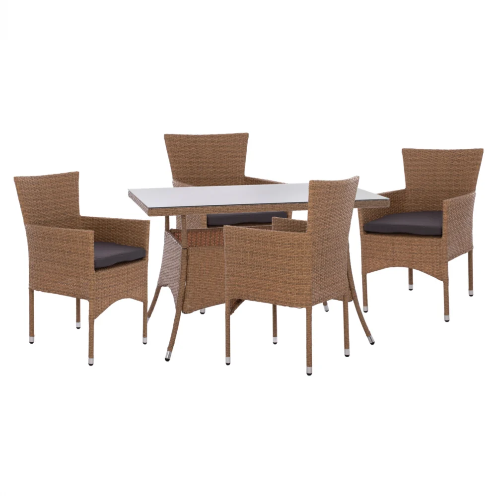 ΣΕΤ ΤΡΑΠΕΖΑΡΙΑΣ 5ΤΜΧ ΤΡΑΠ. 120Χ70 & ΠΟΛΥΘΡΟΝΕΣ WICKER RATTAN ΜΠΕΖ ΚΑΦΕ HM11712.32 ΣΕΤ ΤΡΑΠΕΖΑΡΙΑΣ 5ΤΜΧ ΤΡΑΠ. 120Χ70 & ΠΟΛΥΘΡΟΝΕΣ WICKER RATTAN ΜΠΕΖ ΚΑΦΕ HM11712.32 - Image 1