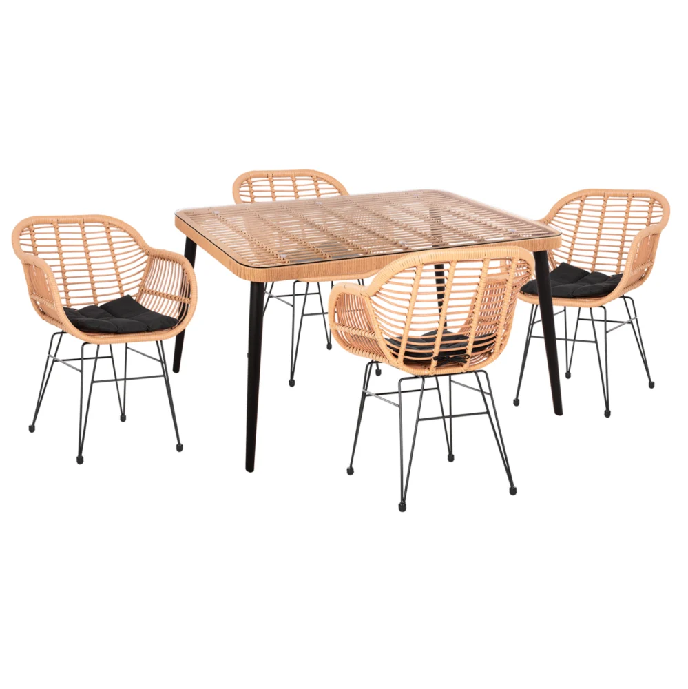 ΣΕΤ ΕΞΩΤ.ΧΩΡΟΥ 5ΤΜΧ ALLEGRA HM21027 ΣΕ ΜΠΕΖ & ΜΑΥΡΟ ΧΡΩΜΑ WICKER-ΜΕΤΑΛΛΟ ΣΕΤ ΕΞΩΤ.ΧΩΡΟΥ 5ΤΜΧ ALLEGRA HM21027 ΣΕ ΜΠΕΖ & ΜΑΥΡΟ ΧΡΩΜΑ WICKER-ΜΕΤΑΛΛΟ - Image 1