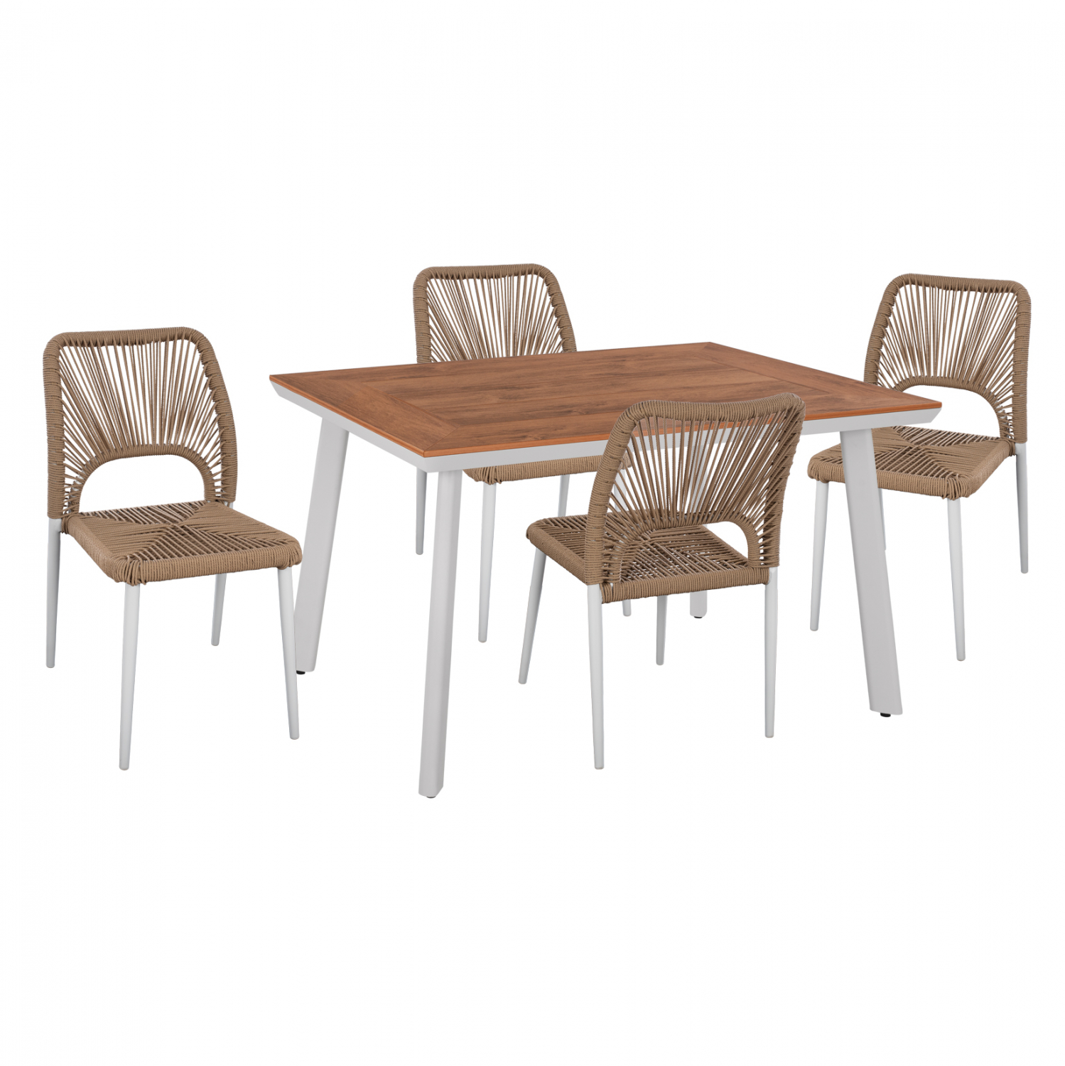 ΣΕΤ ΤΡΑΠΕΖΑΡΙΑΣ 5ΤΜΧ ΤΡΑΠΕΖΙ ΛΕΥΚΟ 120x80 ΚΑΙ ΚΑΡΕΚΛΑ ΜΕ ΣΧΟΙΝΙ HM11534.01 ΣΕΤ ΤΡΑΠΕΖΑΡΙΑΣ 5ΤΜΧ ΤΡΑΠΕΖΙ ΛΕΥΚΟ 120x80 ΚΑΙ ΚΑΡΕΚΛΑ ΜΕ ΣΧΟΙΝΙ HM11534.01 - Image 1