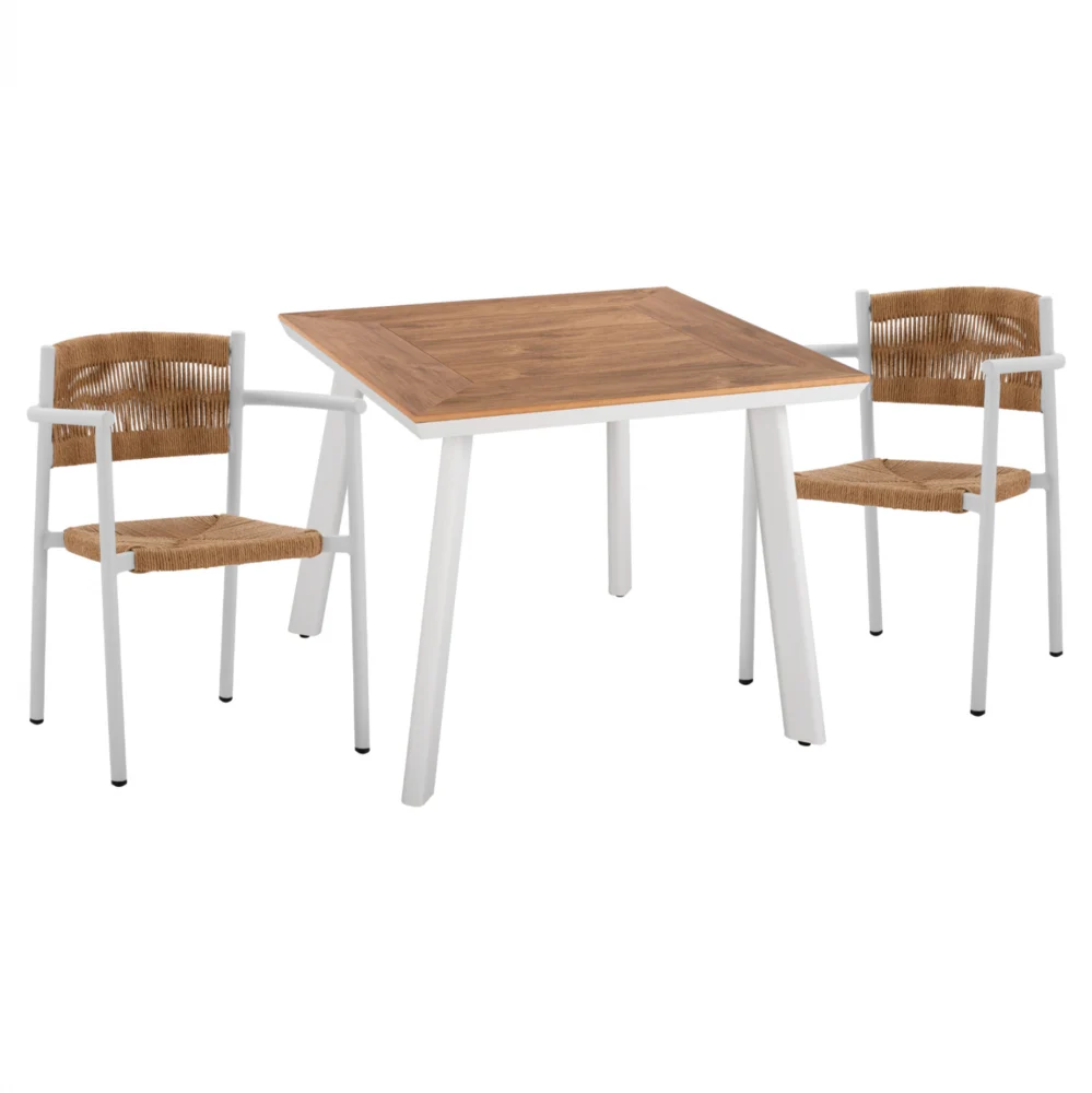 ΣΕΤ ΤΡΑΠΕΖΑΡΙΑ 3ΤΜΧ ΤΡΑΠΕΖΙ ΑΛΟΥΜΙΝΙΟΥ 80X80 & ΠΟΛΥΘΡΟΝΕΣ ΛΕΥΚΕΣ HM11441 ΣΕΤ ΤΡΑΠΕΖΑΡΙΑ 3ΤΜΧ ΤΡΑΠΕΖΙ ΑΛΟΥΜΙΝΙΟΥ 80X80 & ΠΟΛΥΘΡΟΝΕΣ ΛΕΥΚΕΣ HM11441 - Image 1